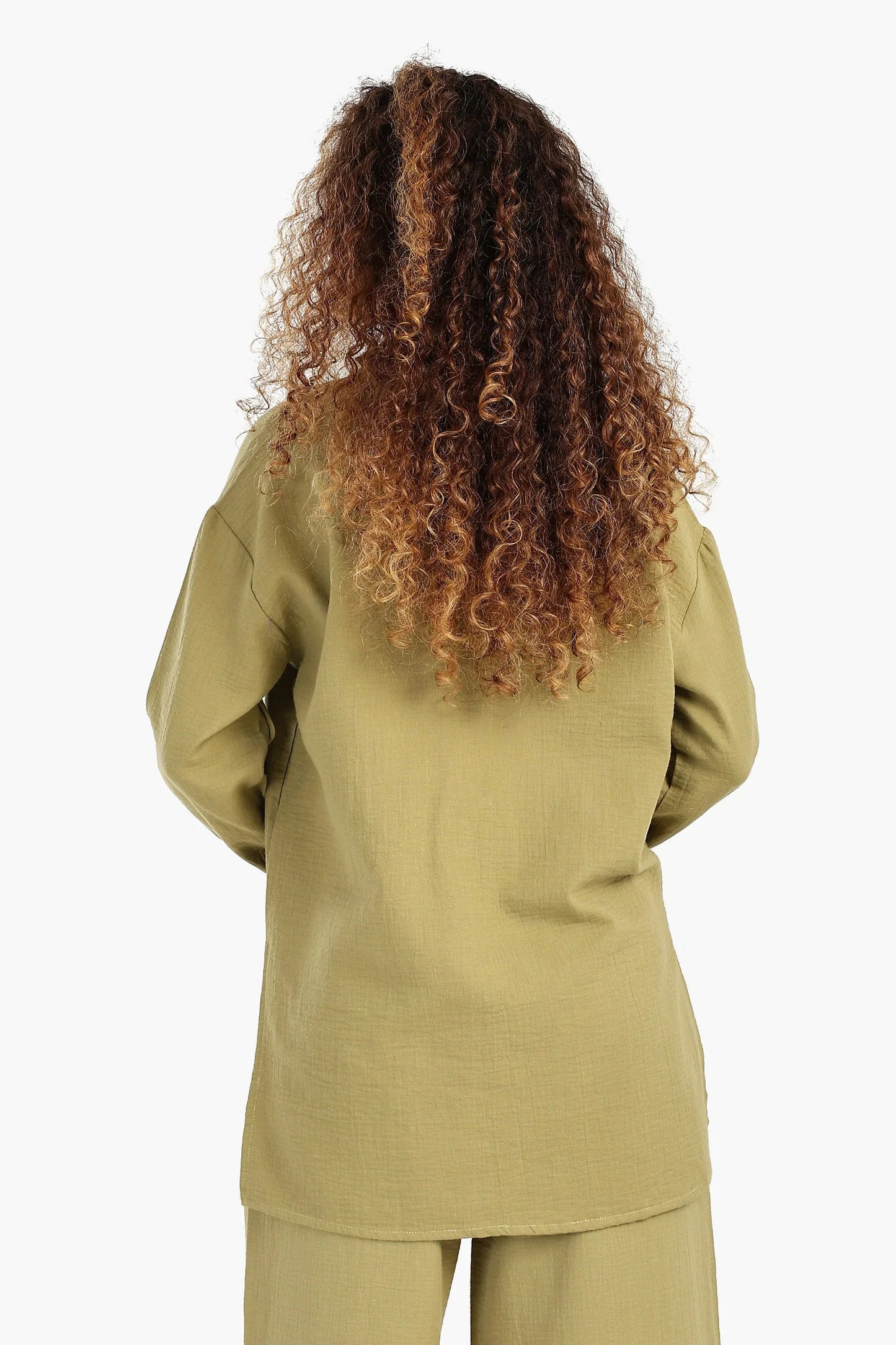 قميص باكمام طويلة بفتحة جانبية - Carinasaudi.com