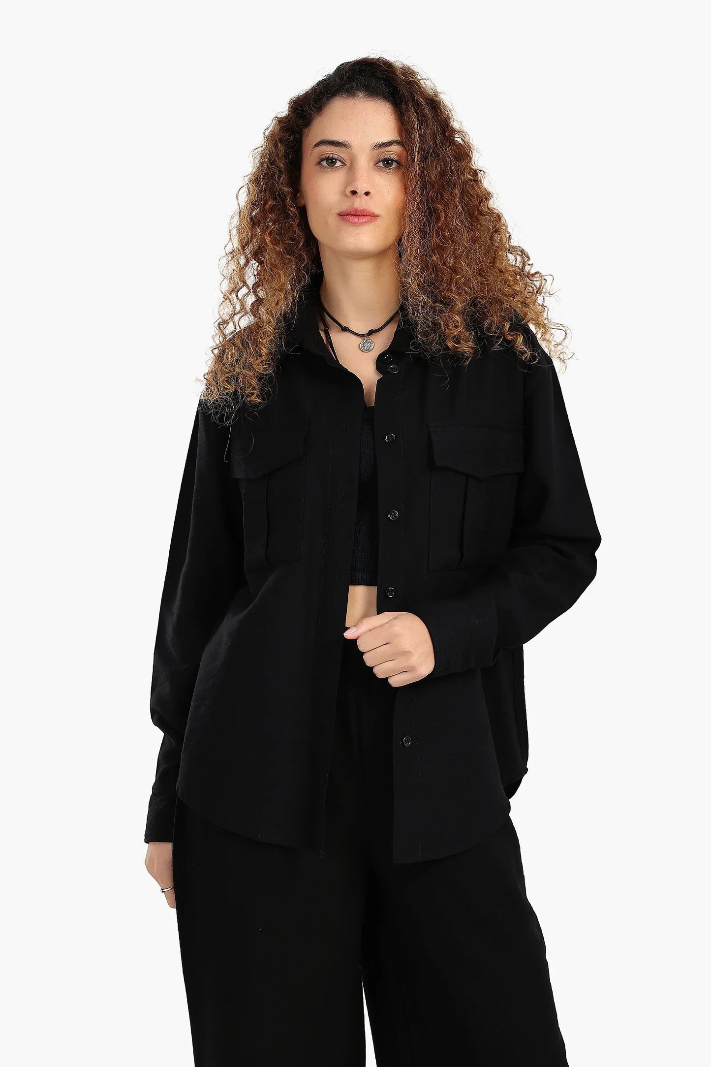 قميص باكمام طويلة و بجيوب امامية - Carinasaudi.com