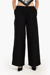 بنطال بخصر عالي و بقصة ساق واسعة - Carinasaudi.com