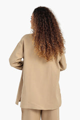 قميص باكمام طويلة بفتحة جانبية - Carinasaudi.com