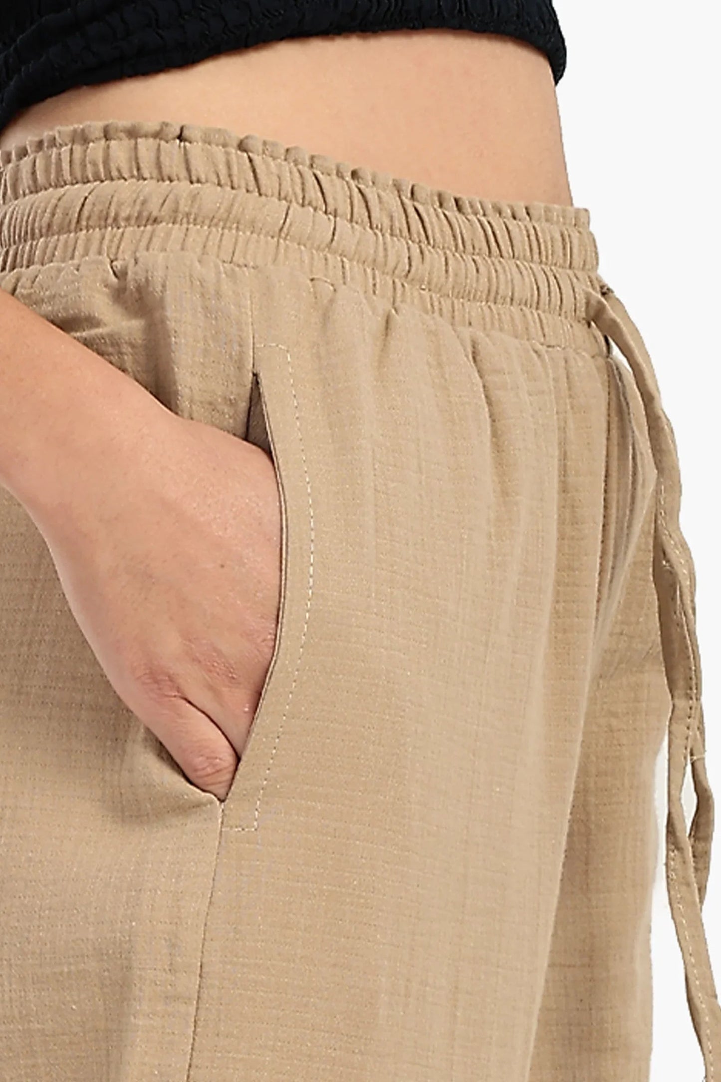 بنطال بخصر عالي و مطاطي - Carinasaudi.com