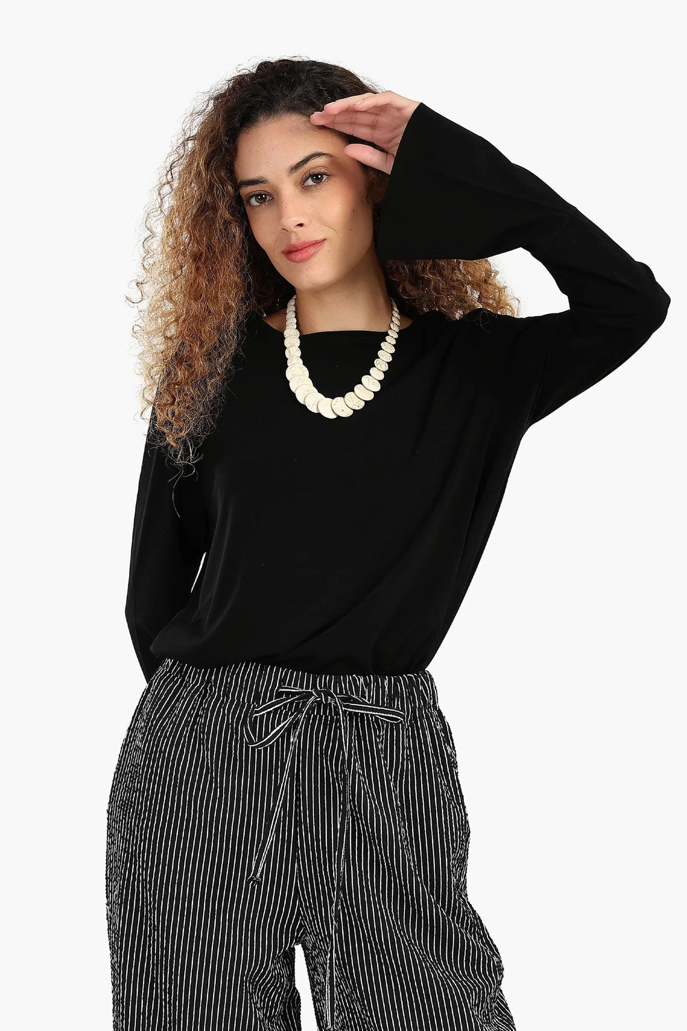 Wide-sleeved blouse