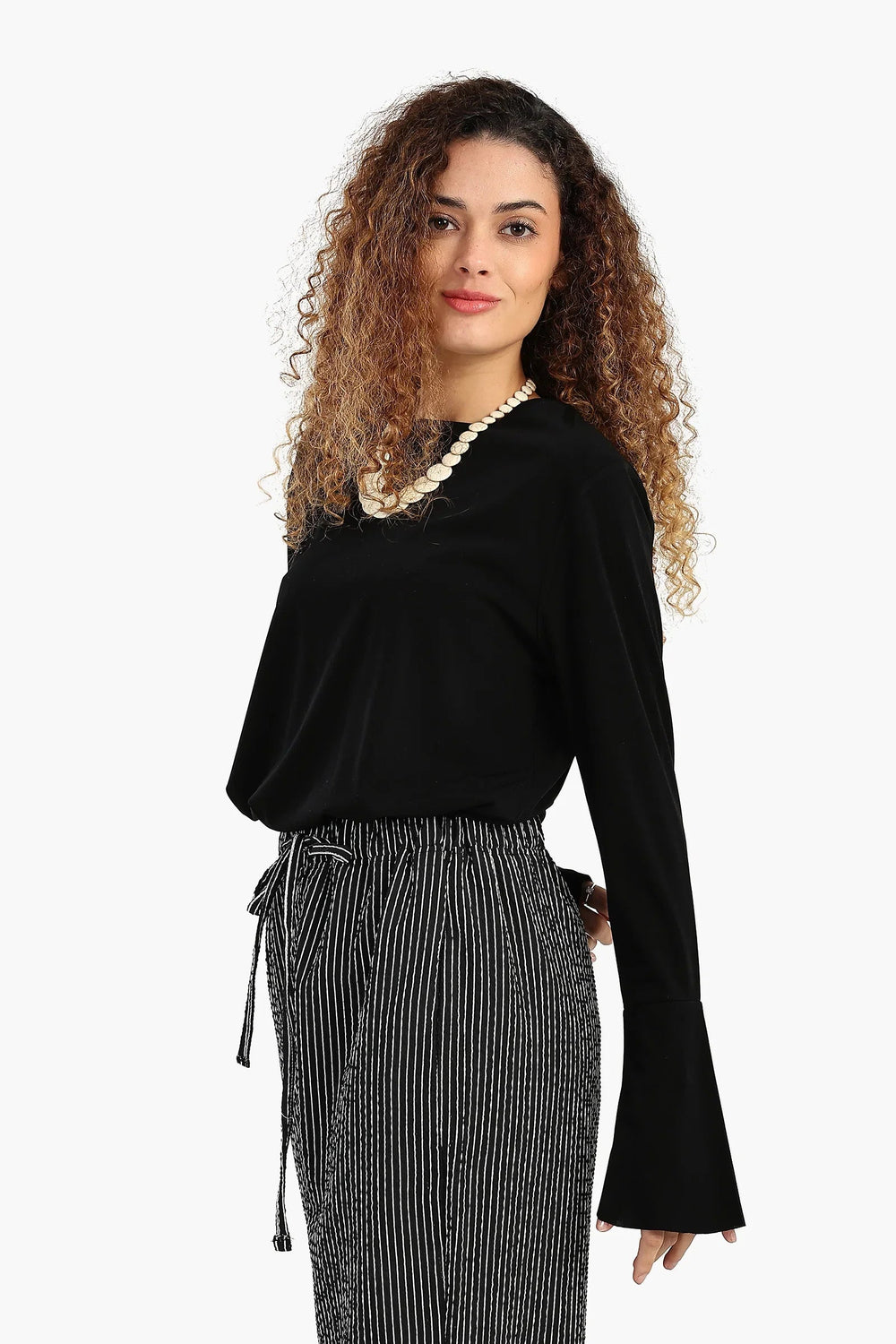 Wide-sleeved blouse