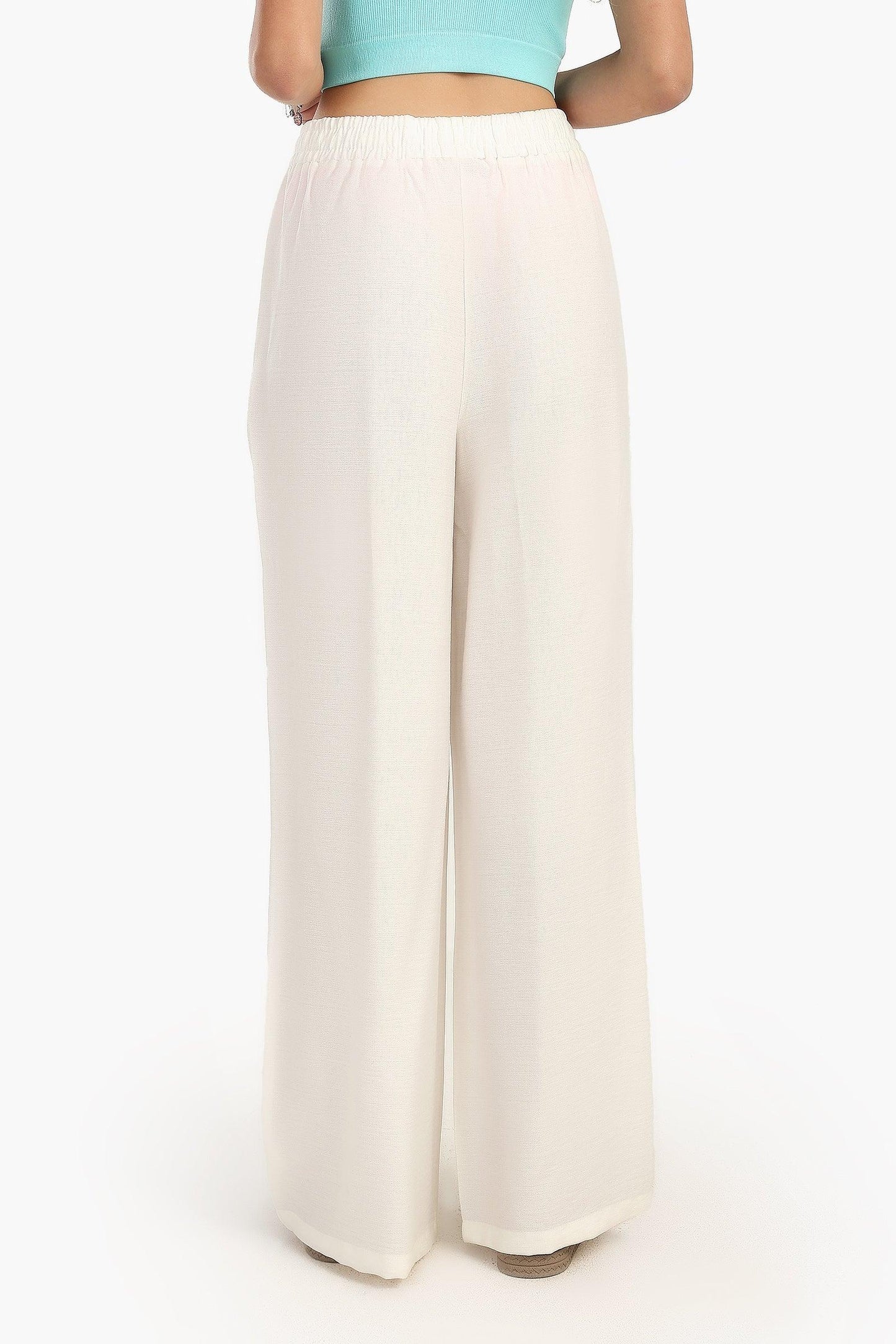 بنطال بخصر عالي و بقصة ساق واسعة - Carinasaudi.com