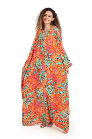 Colorful printed abaya