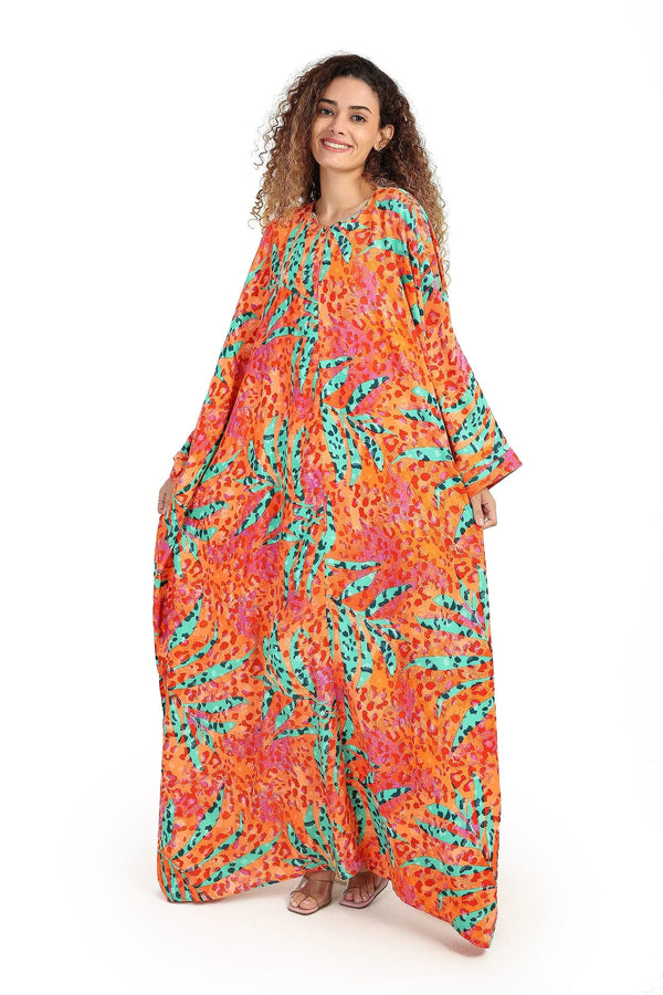 Colorful printed abaya