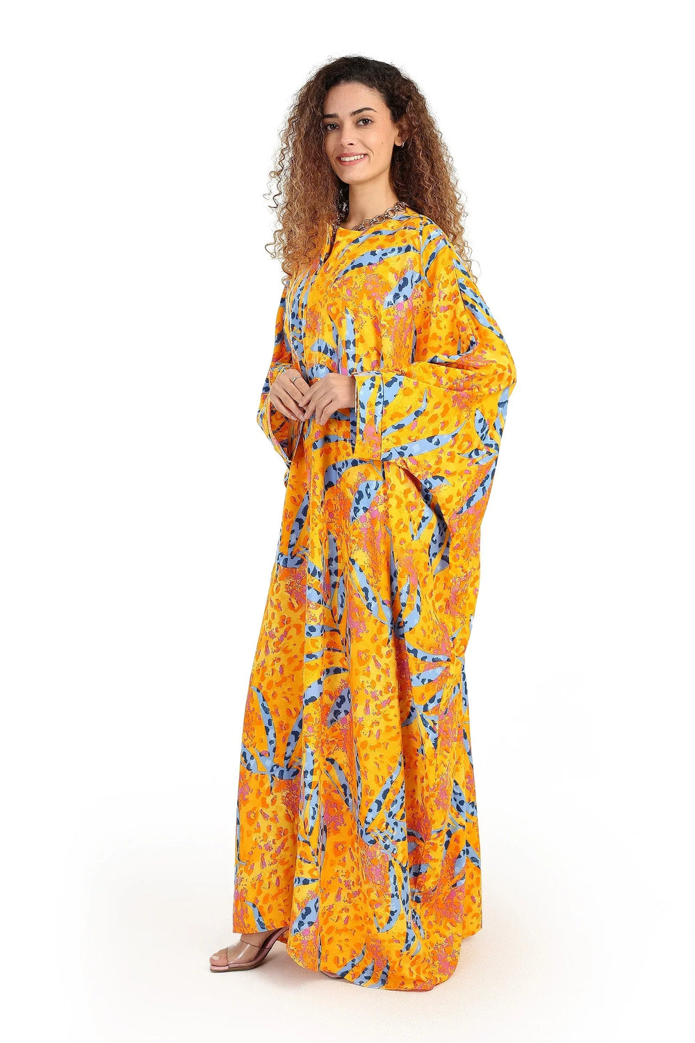 Colorful printed abaya