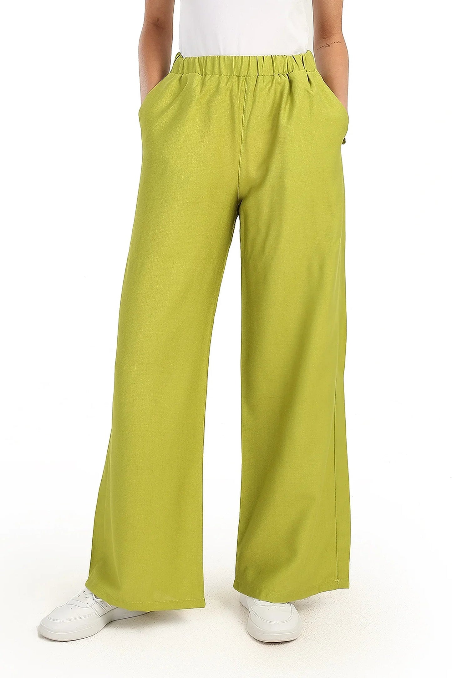 بنطال بخصر عالي و بقصة ساق واسعة - Carinasaudi.com