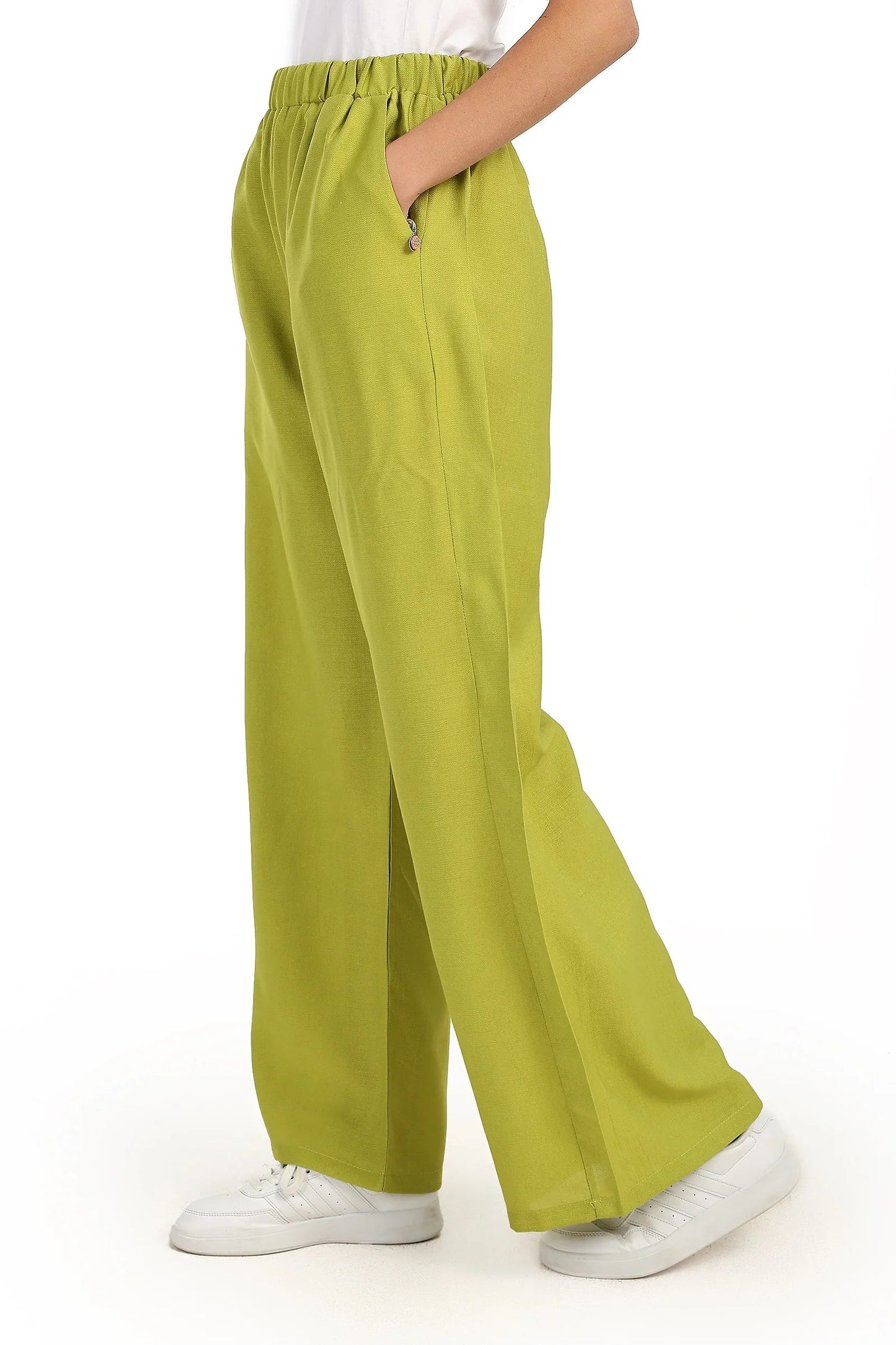 بنطال بخصر عالي و بقصة ساق واسعة - Carinasaudi.com