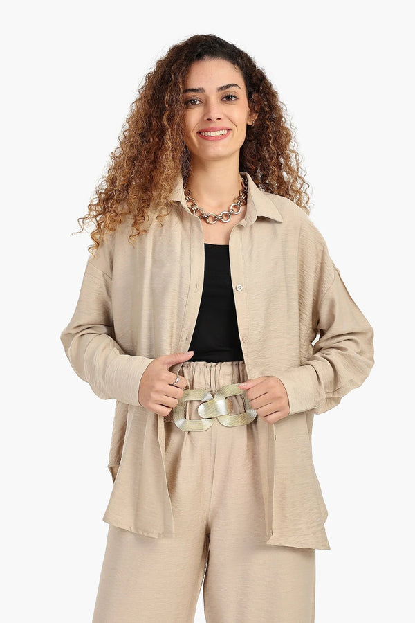 قميص مريح باكمام طويلة
