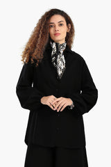 قميص كتان بأكمام طويلةو بسوار مطاطي - Carinasaudi.com