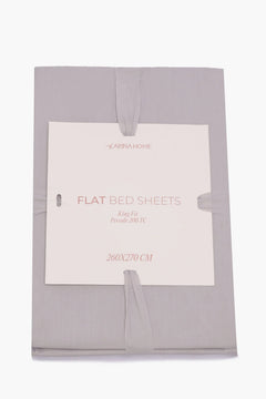 Flat bed sheets king size 260x270 cm, gray color, percale 200 TC, neatly packaged
