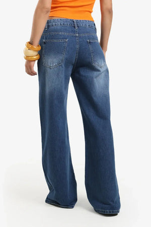Straight leg high-waisted jeans