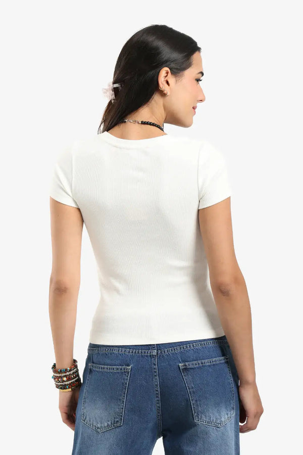 Fitted blouse with a V-neck