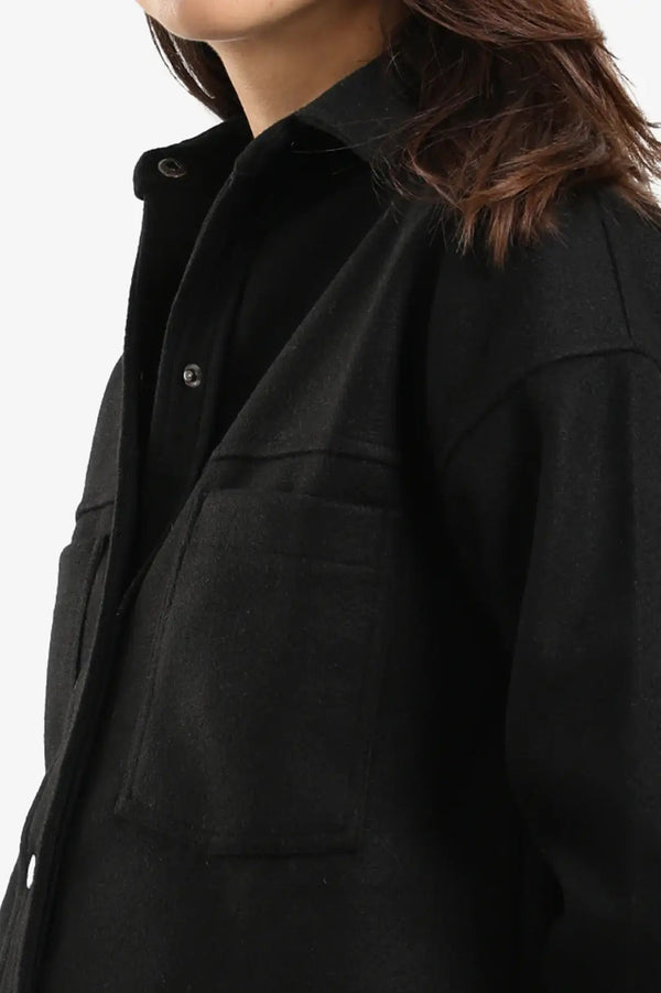 Wool outer shirt with buttons