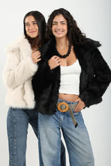 معطف شيربا مفتوح العنق