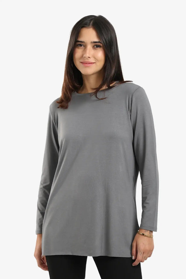 long-sleeved poplin blouse