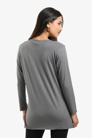 long-sleeved poplin blouse