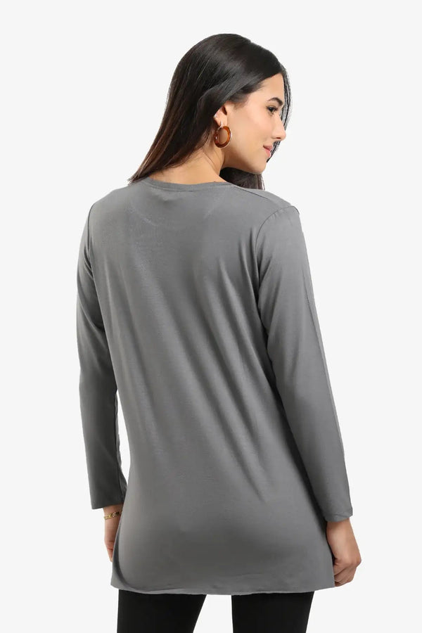 long-sleeved poplin blouse