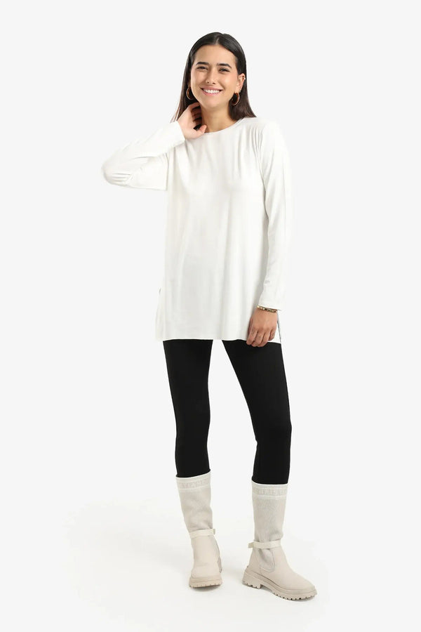 long-sleeved poplin blouse