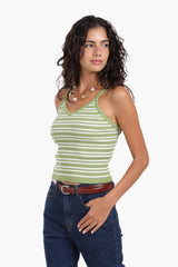 بلوزة بطبعة خطوط بحمالات رفيعة - Carinasaudi.com