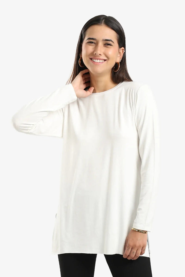 long-sleeved poplin blouse