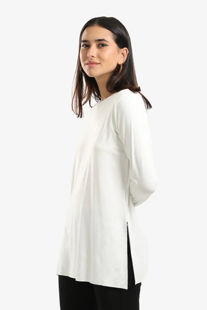 long-sleeved poplin blouse