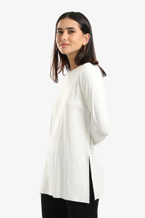 long-sleeved poplin blouse