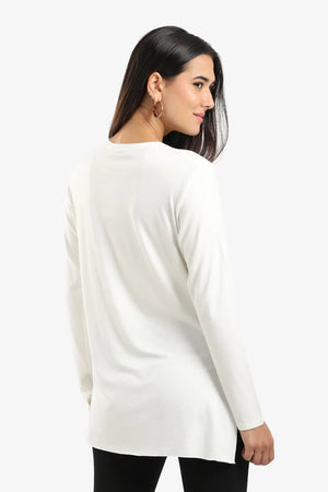 long-sleeved poplin blouse