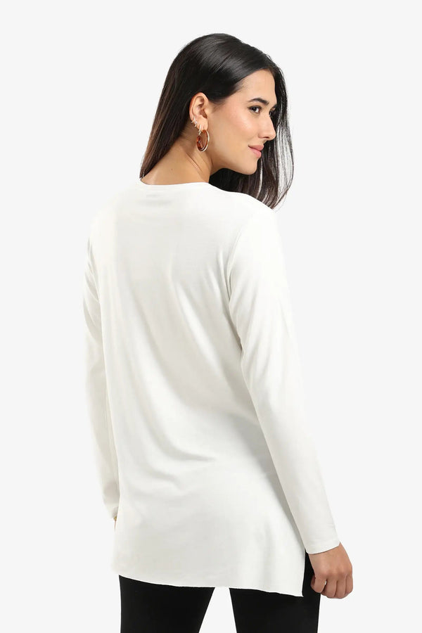 long-sleeved poplin blouse