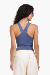 بلوزة بدون اكمام برقبة دائرية - Carinasaudi.com