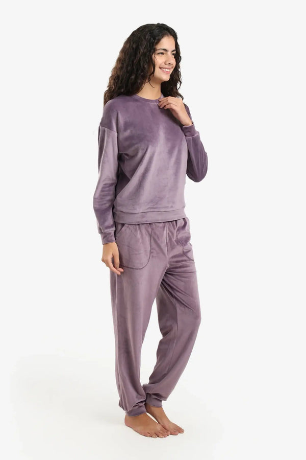 round neck pajama set