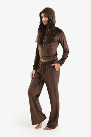 طقم بيجاما برقبة بغطاء للرأس