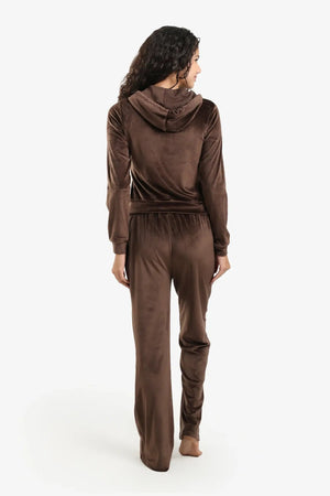 طقم بيجاما برقبة بغطاء للرأس