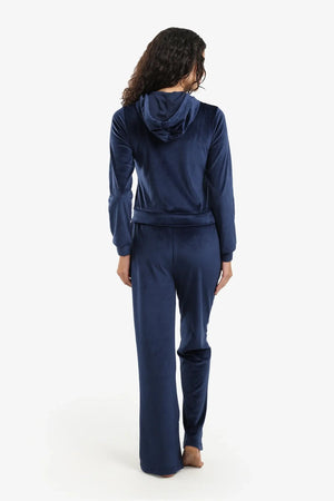 طقم بيجاما برقبة بغطاء للرأس