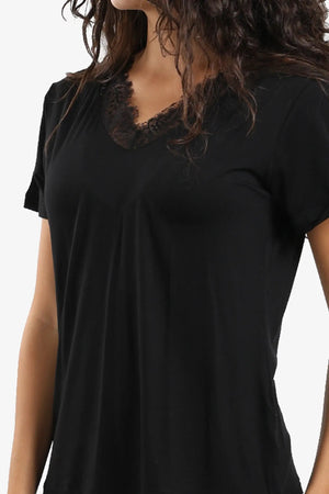 Pajama set with lace trim