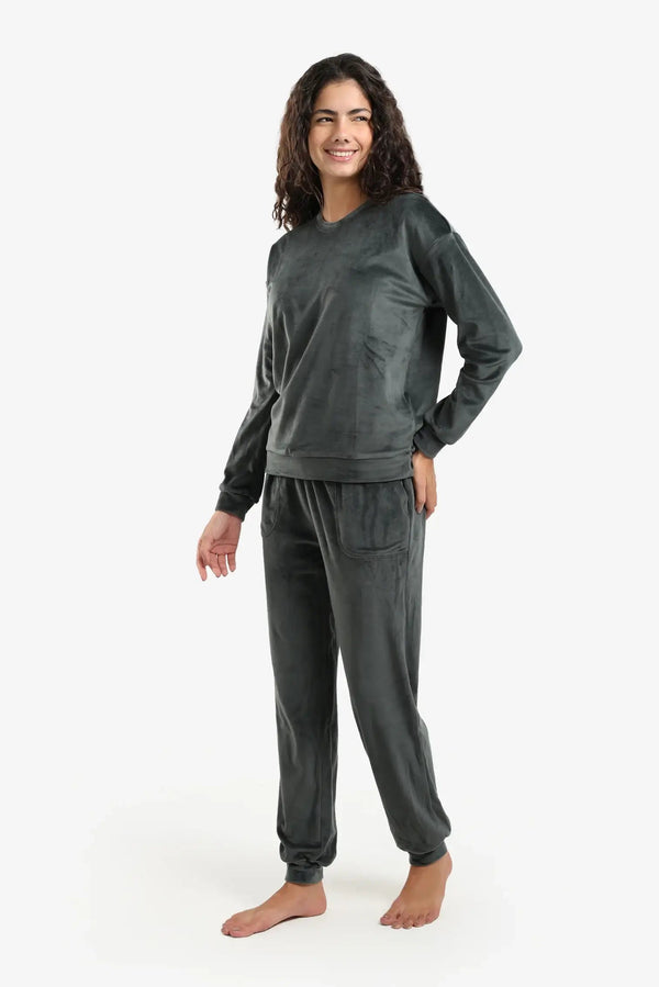 round neck pajama set