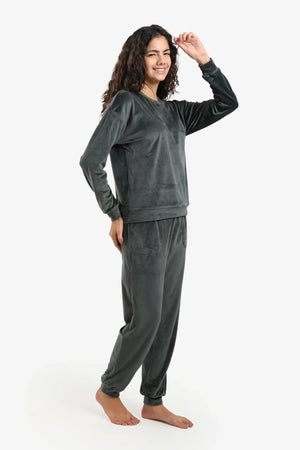 round neck pajama set