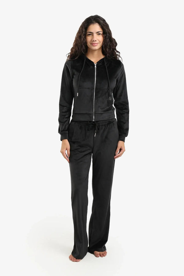 طقم بيجاما برقبة بغطاء للرأس