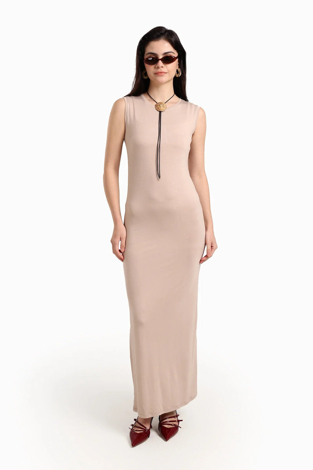 long sleeveless dress