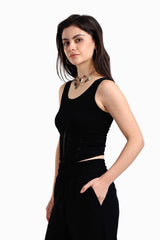 بلوزة بدون أكمام شبكية - Carinasaudi.com