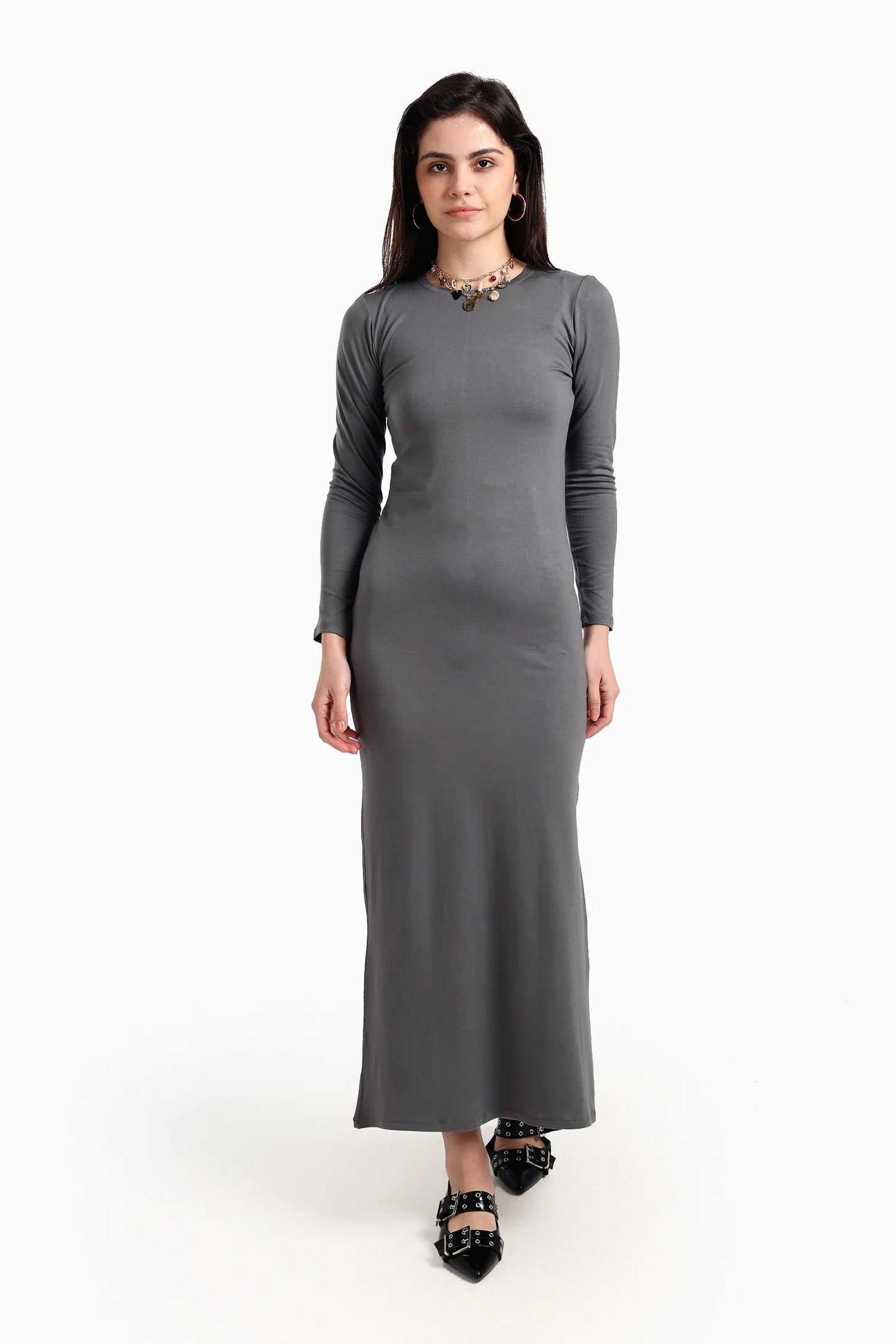 فستان طويل باكمام طويلة - Carinasaudi.com