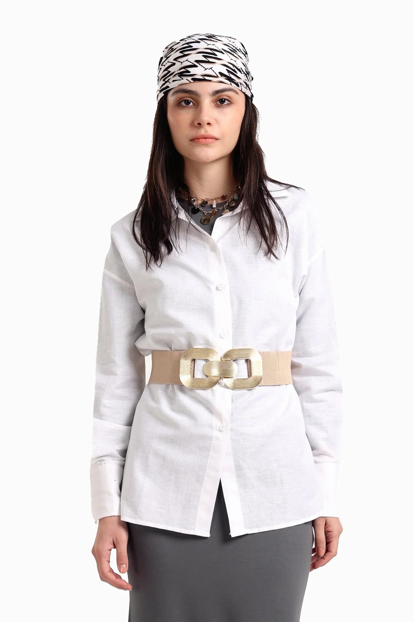 قميص كتان بأكمام طويلة - Carinasaudi.com