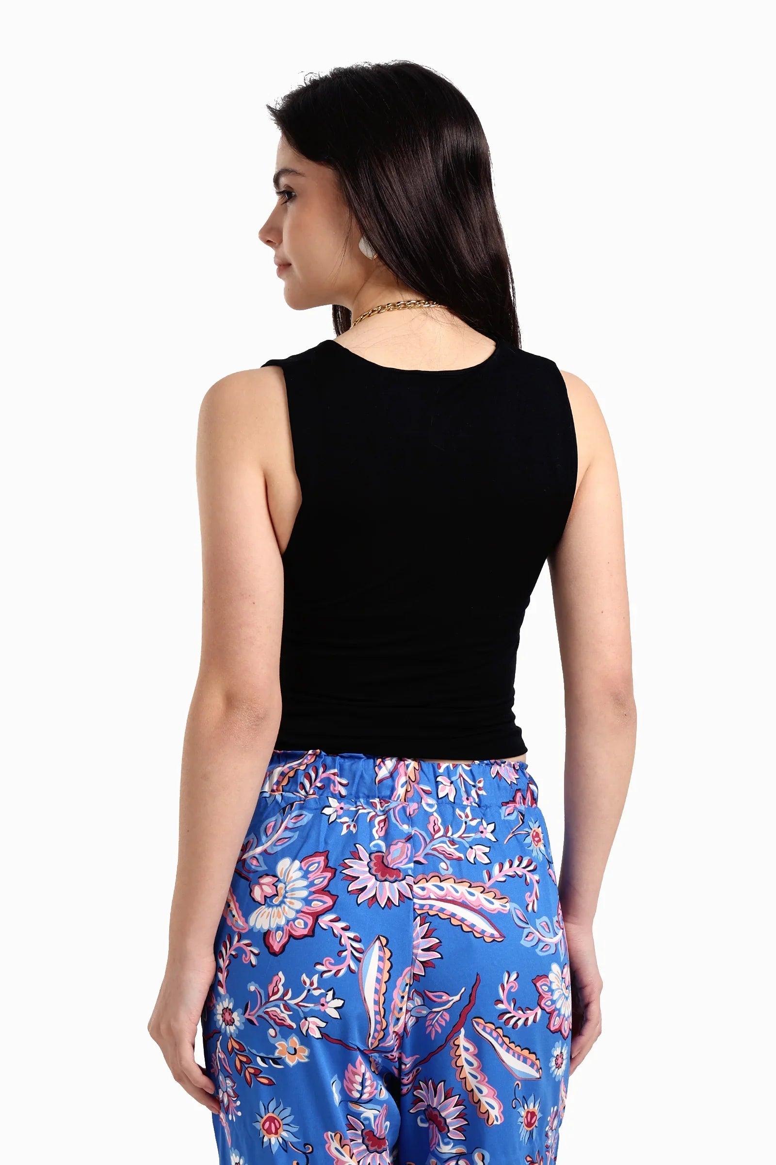 بلوزة بدون أكمام برقبة مربعة - Carinasaudi.com