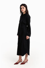 فستان قميص بوبلين باكمام طويلة - Carinasaudi.com