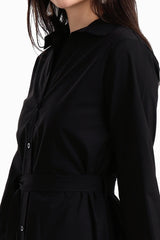 فستان قميص بوبلين باكمام طويلة - Carinasaudi.com