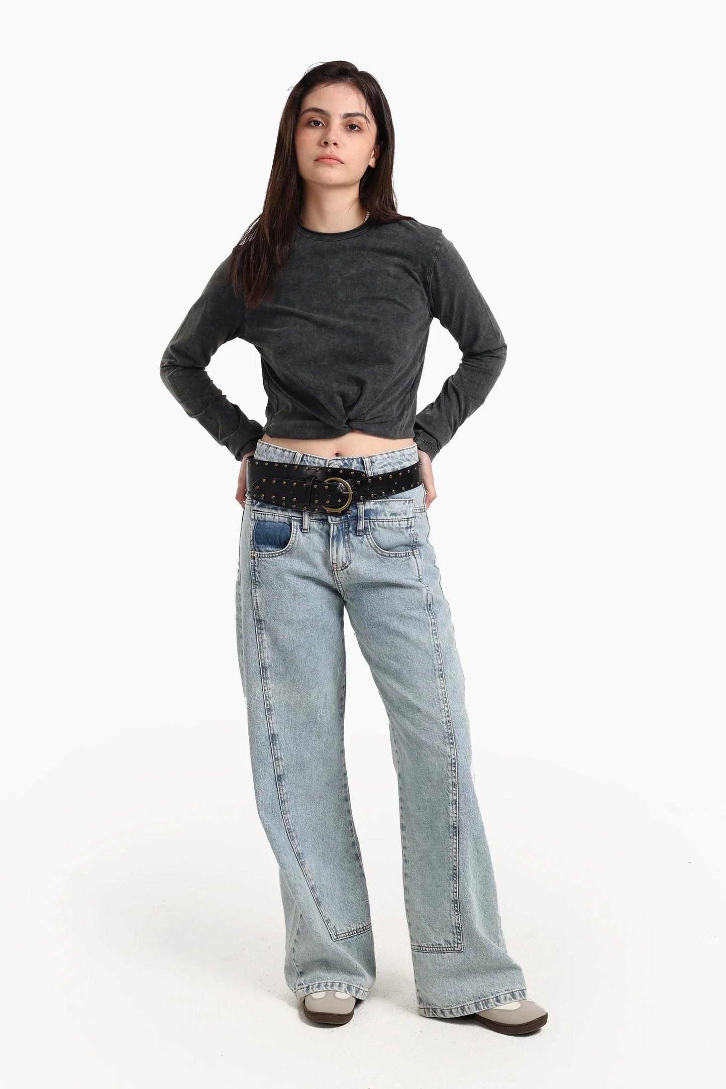 بلوزة قطنية باكمام طويلة - Carinasaudi.com