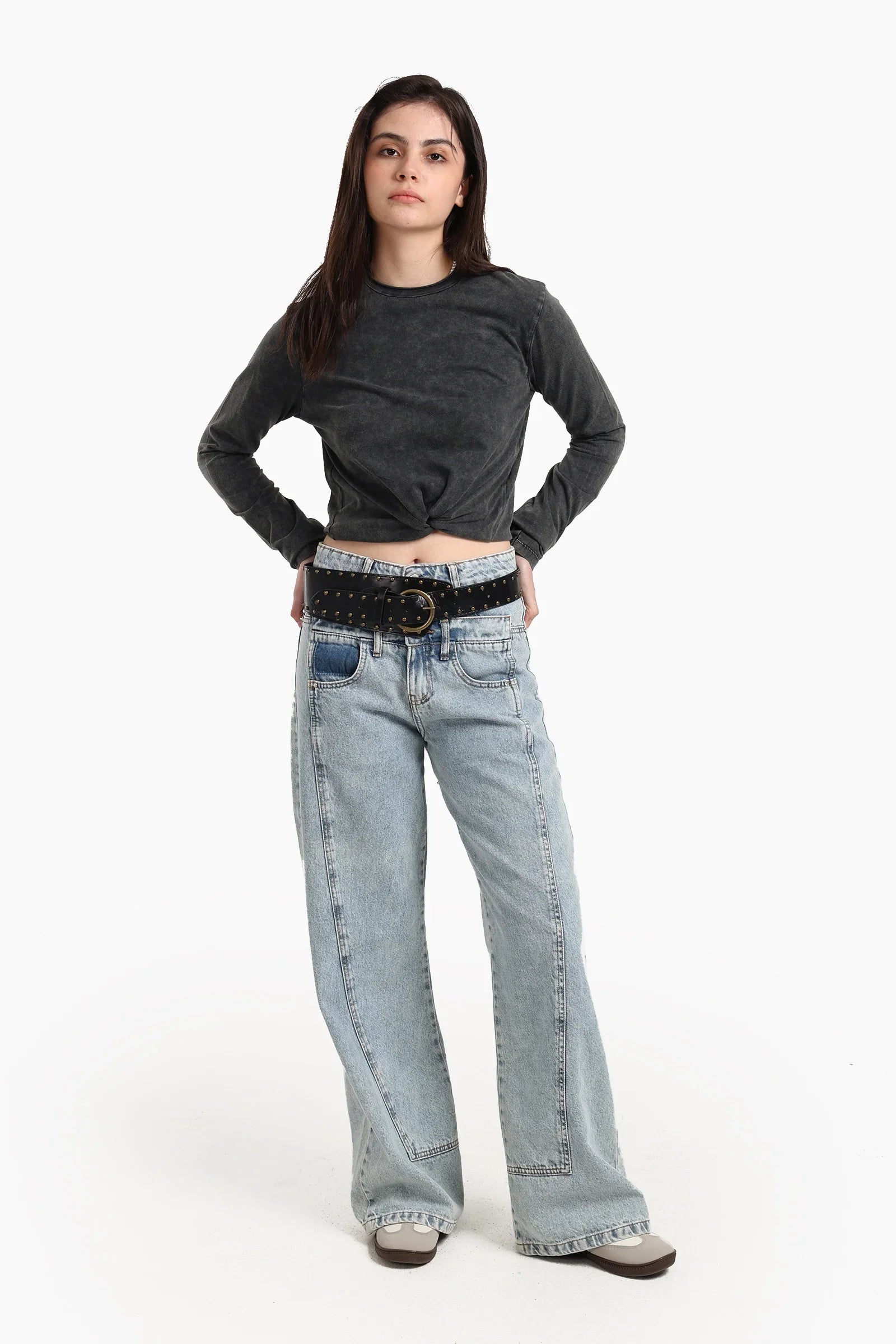 بلوزة قطنية باكمام طويلة - Carinasaudi.com