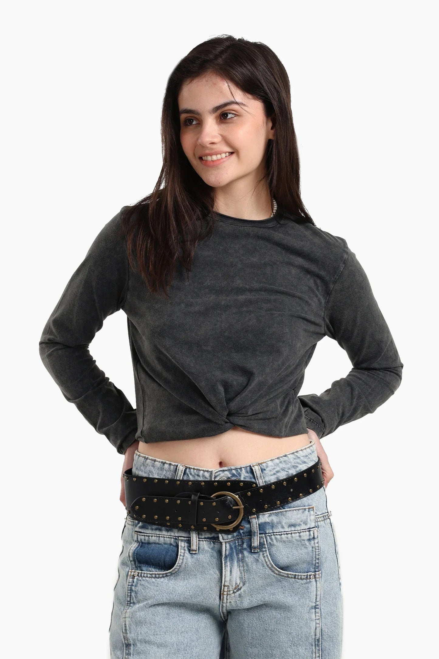 بلوزة قطنية باكمام طويلة - Carinasaudi.com