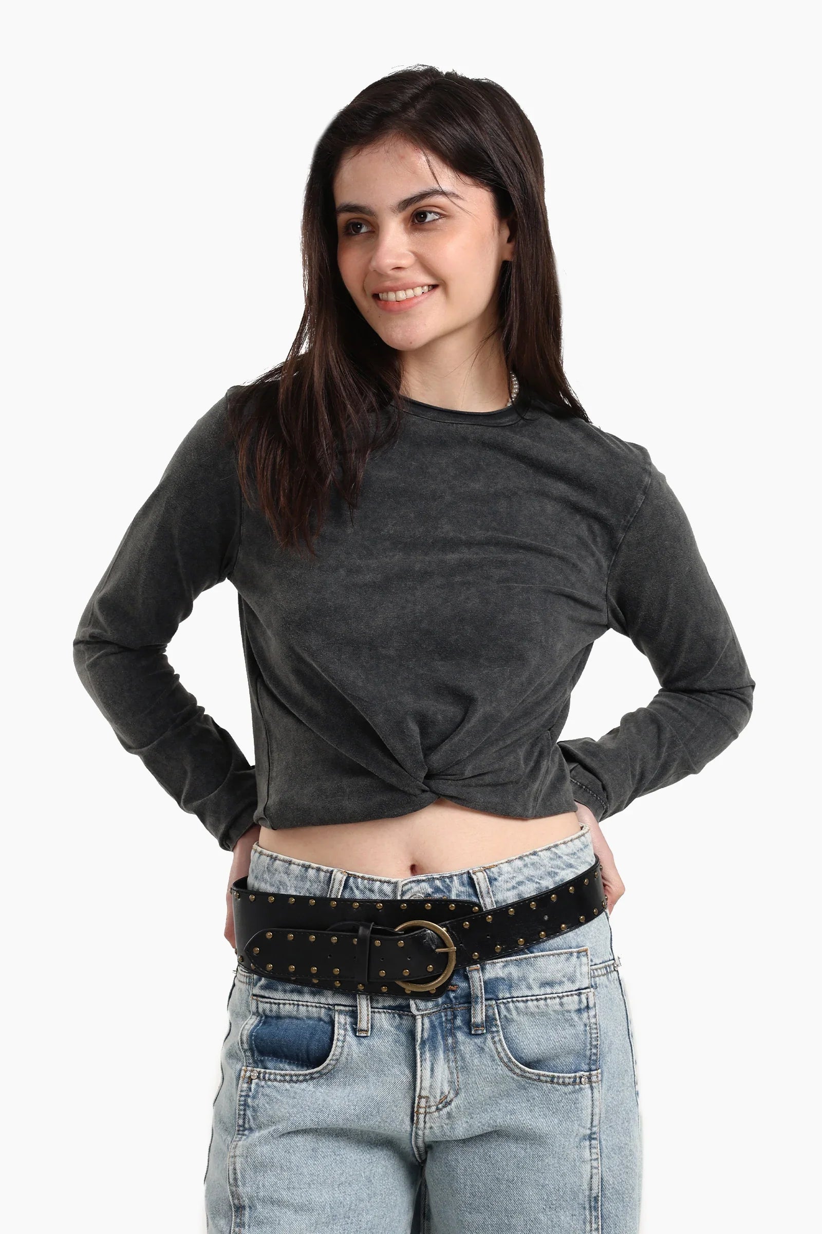 بلوزة قطنية باكمام طويلة - Carinasaudi.com